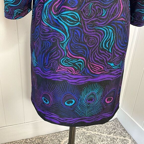 A Touch of Class Clothing Womens L/XL Tunic Top Purple Square Neck 3/4 Sleeves - Picture 8 of 13